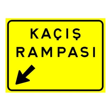 Kaçış Rampası (sol) — Bilgi İşaretleri