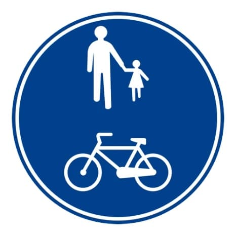 Yayalar ve bisikletliler tarafından kullanılabilen yol — Trafik Tanzim İşaretleri